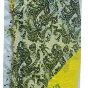 Pure Cotton Printed Scarf with lace