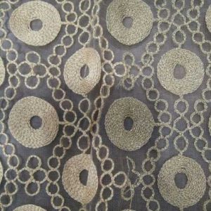 Zari Chain stitch Embroidery fabric
