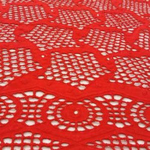 Red Dry Lace African Fabric