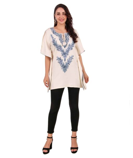 Embroidery Neck Line Poncho Top (Copy) - Image 2