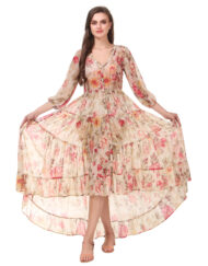 Flower Printed Casual Long Boho Dresses
