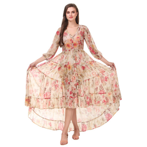 Flower Printed Casual Long Boho Dresses