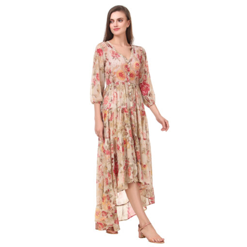 Flower Printed Casual Long Boho Dresses
