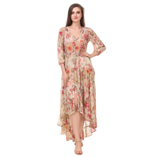 Flower Printed Casual Long Boho Dresses