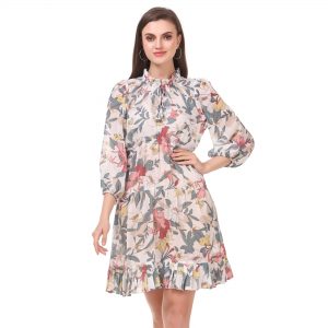 Flower Printed Casual Sexy Dresses For Girls