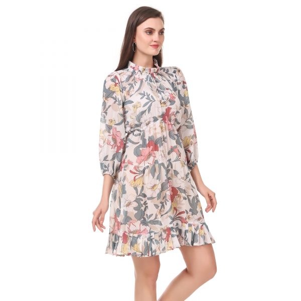 Flower Printed Casual Sexy Dresses For Girls