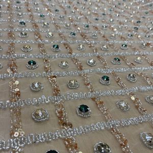 Beautiful Geometric Crystal beaded design for party wear dress