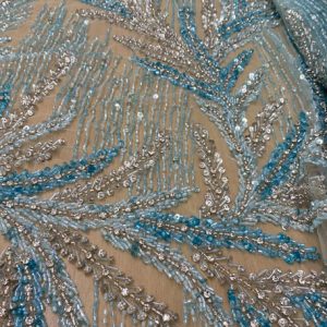 Heavy Crystal sequins and beaded fabric for garment and gown