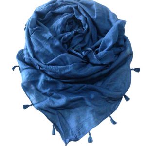 Plain Dyed Cotton Scarf with tussle